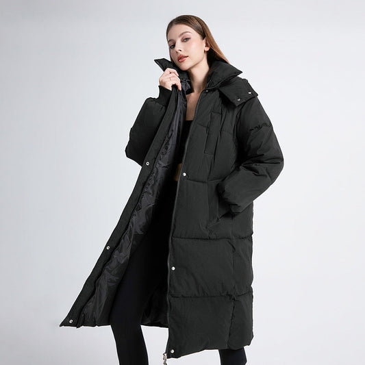 Meadow Elegant Hooded Long Puffer Coat For Women | Vivienne