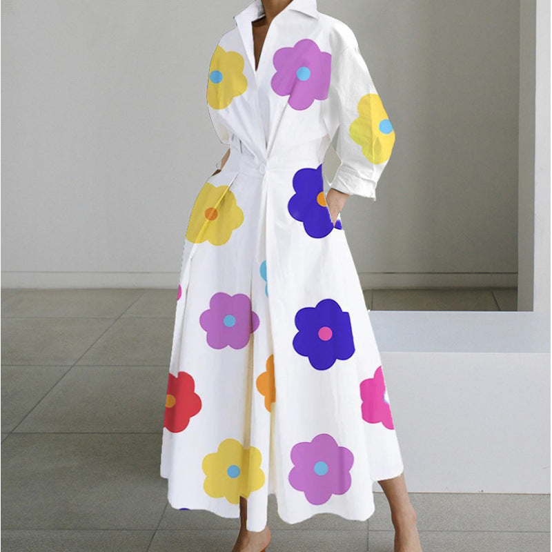 Distinctive Elegant Front Wrap Collared Dress For Women | Seralune