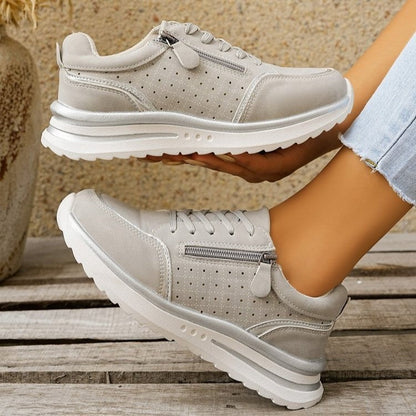Glossy Supportive Lace Up Trainers for Women | Gina
