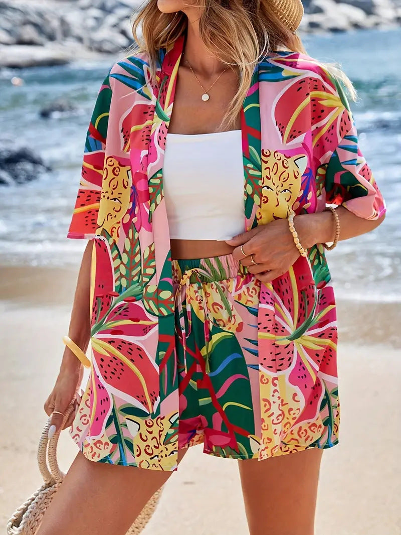 Serene Floral Top And Shorts Set For Women | Roselisse