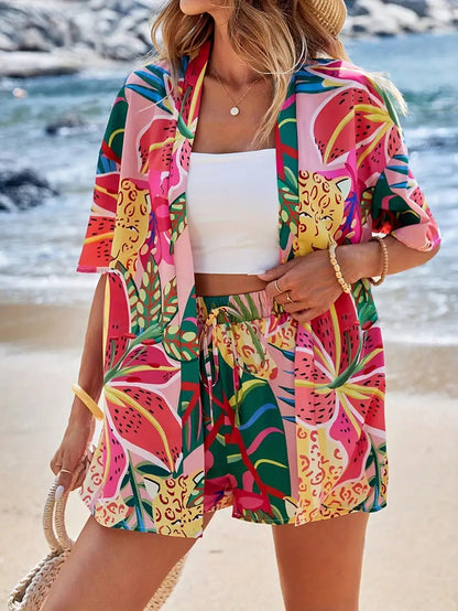 Serene Floral Top And Shorts Set For Women | Roselisse