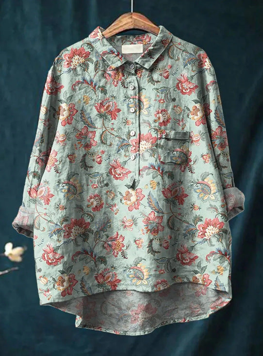 Milanese Vintage Floral Button Blouse For Women | Colette
