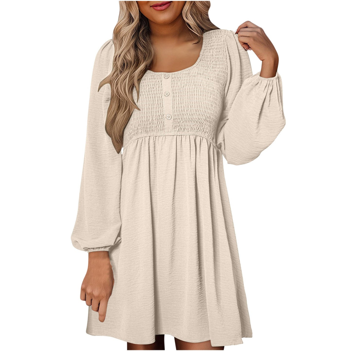 Boutique Casual Smocked Empire Waist A Line Dress For Women | Clarimelle