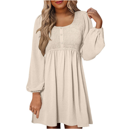 Boutique Casual Smocked Empire Waist A Line Dress For Women | Clarimelle