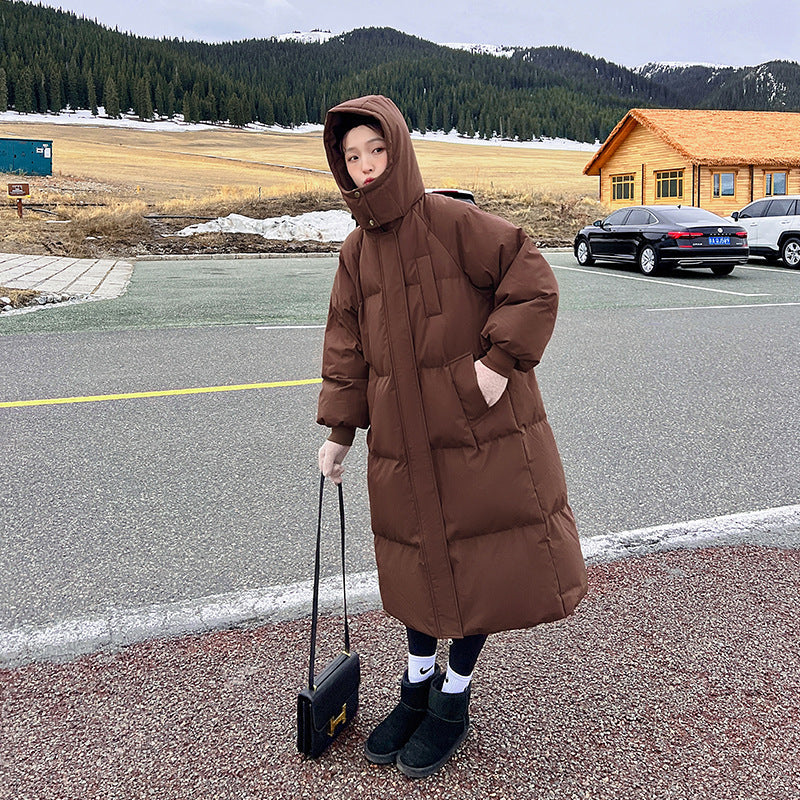 Stitched Comfortable Hooded Long Puffer Jacket For Women | Eloisa