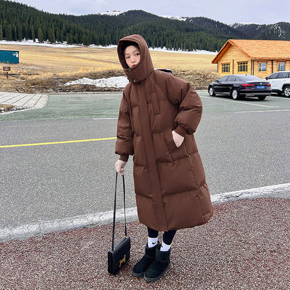 Stitched Comfortable Hooded Long Puffer Jacket For Women | Eloisa