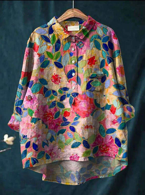 Milanese Vintage Floral Button Blouse For Women | Colette