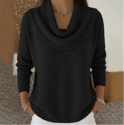 Reassuring Draped Cowl Neck Sweater For Women | Elara