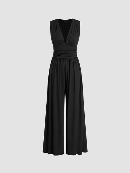 Stone Sleeveless Wide Leg Jumpsuit For Women | Arielle