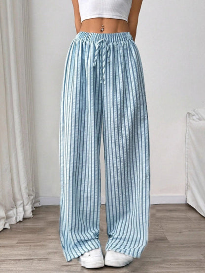 Tranquil Striped Relaxed Fit Trousers For Women | Avelisse