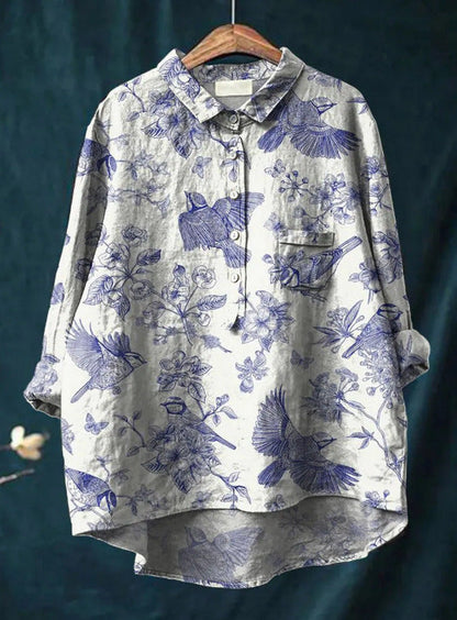 Milanese Vintage Floral Button Blouse For Women | Colette