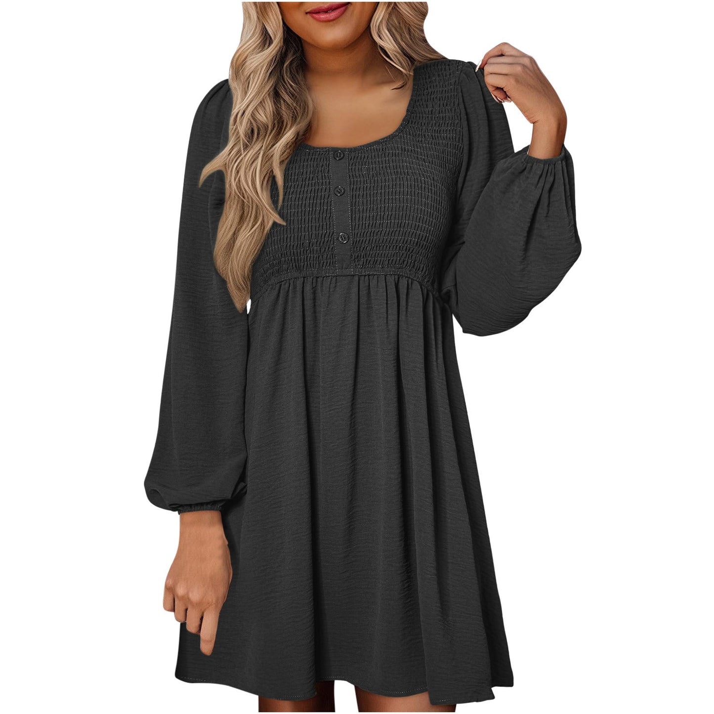 Boutique Casual Smocked Empire Waist A Line Dress For Women | Clarimelle