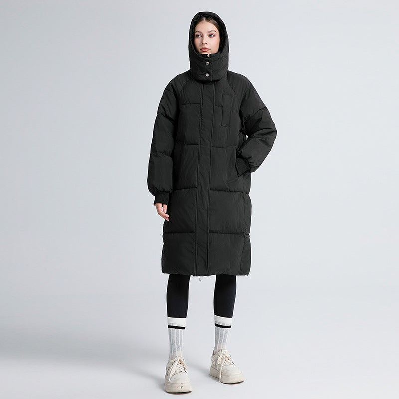 Meadow Elegant Hooded Long Puffer Coat For Women | Vivienne