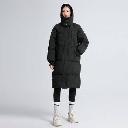Meadow Elegant Hooded Long Puffer Coat For Women | Vivienne