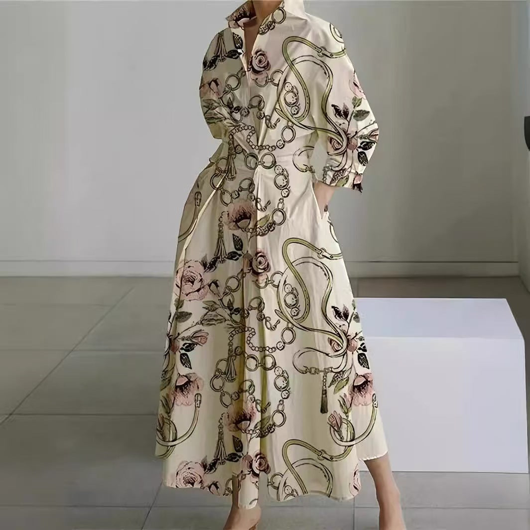 Distinctive Elegant Front Wrap Collared Dress For Women | Seralune