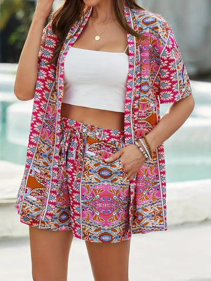Serene Floral Top And Shorts Set For Women | Roselisse