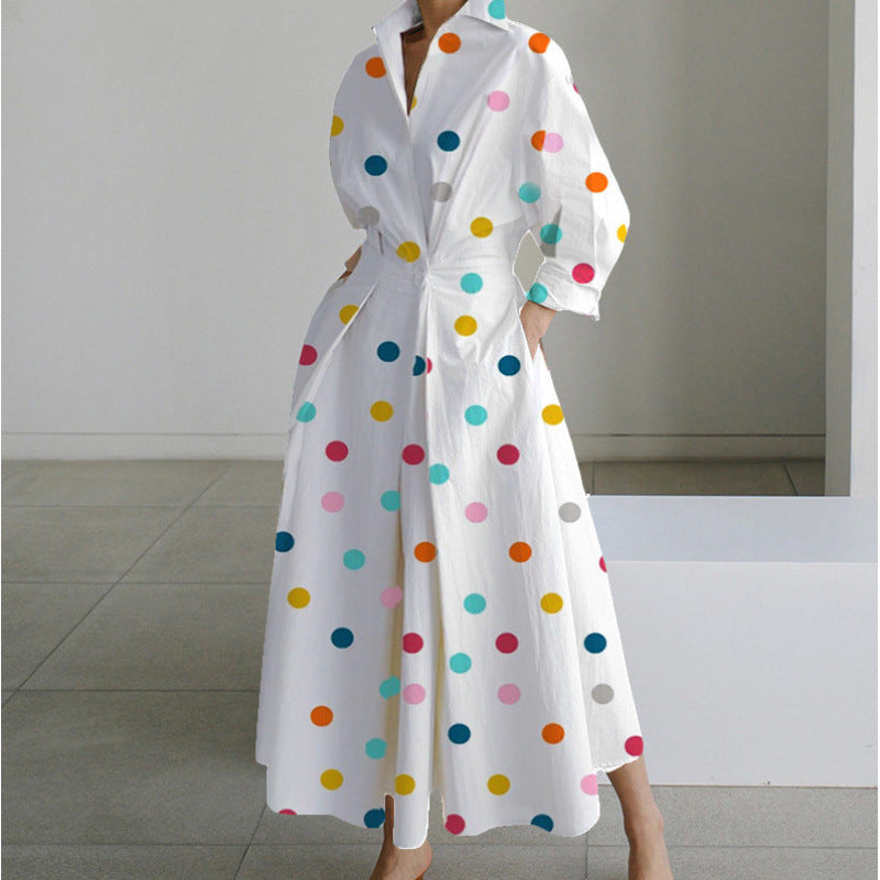 Distinctive Elegant Front Wrap Collared Dress For Women | Seralune