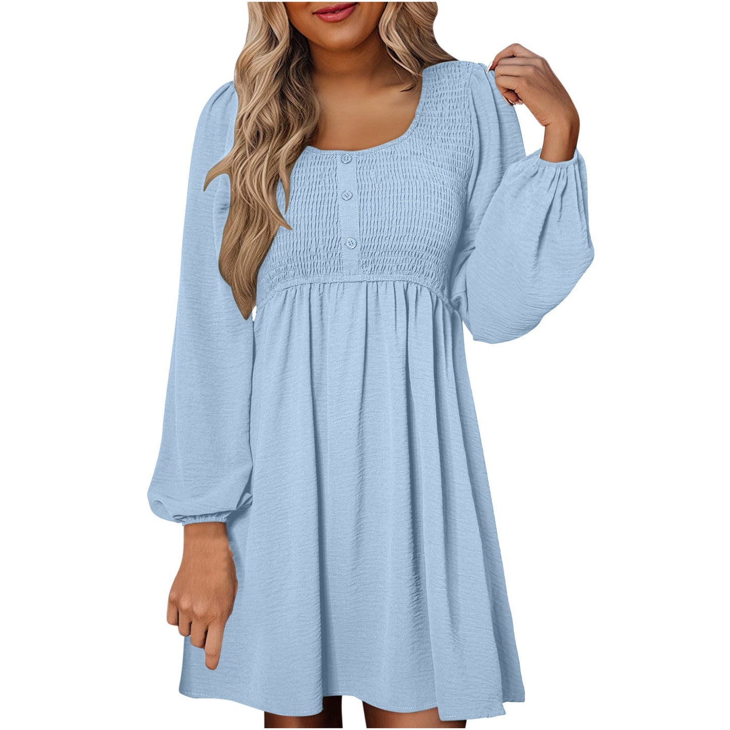 Boutique Casual Smocked Empire Waist A Line Dress For Women | Clarimelle