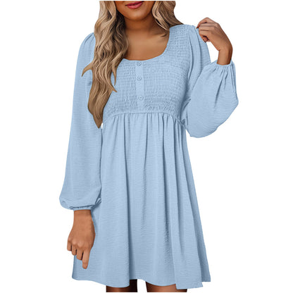 Boutique Casual Smocked Empire Waist A Line Dress For Women | Clarimelle