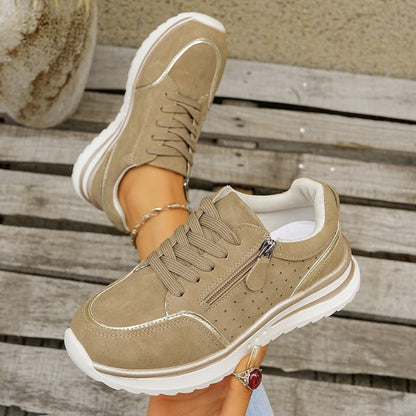 Glossy Supportive Lace Up Trainers for Women | Gina