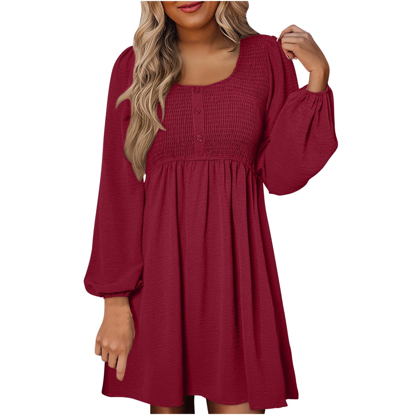 Boutique Casual Smocked Empire Waist A Line Dress For Women | Clarimelle
