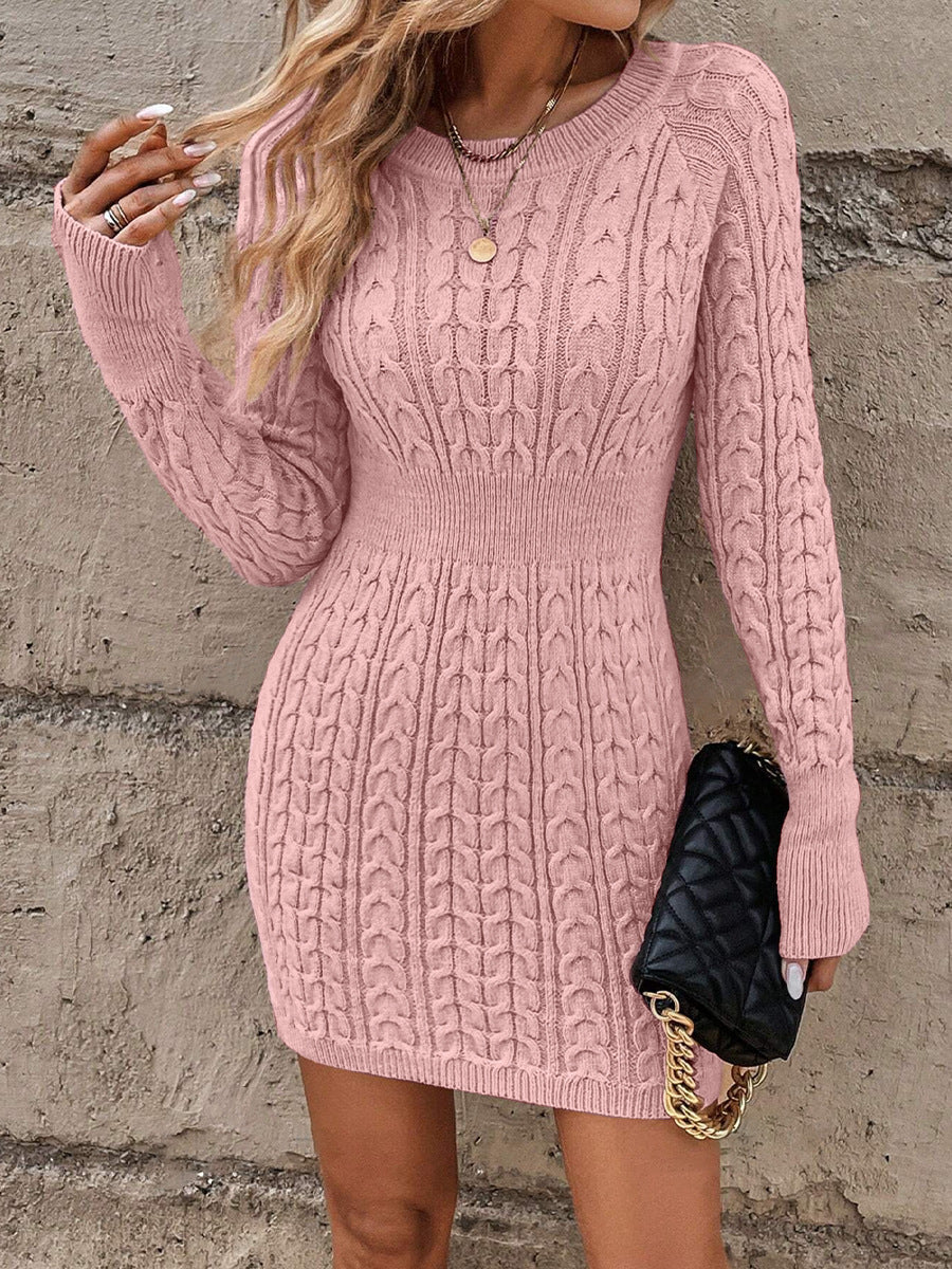 Unique Bodycon Round Neck Sweater Dress For Women | Elamira