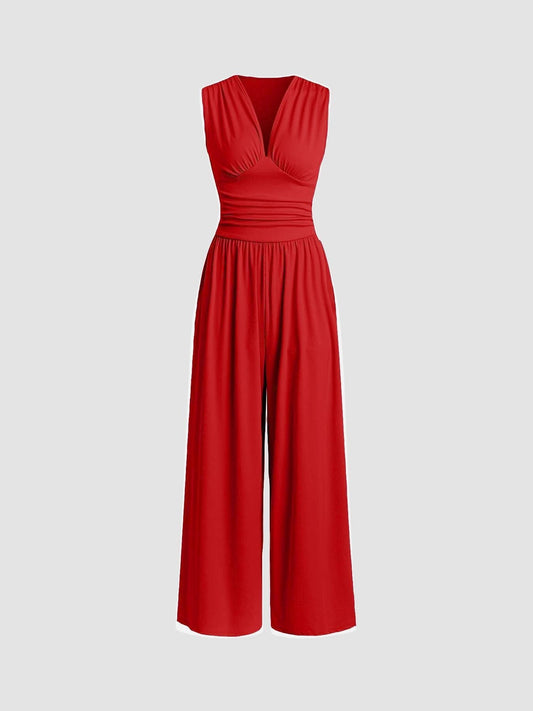 Stone Sleeveless Wide Leg Jumpsuit For Women | Arielle