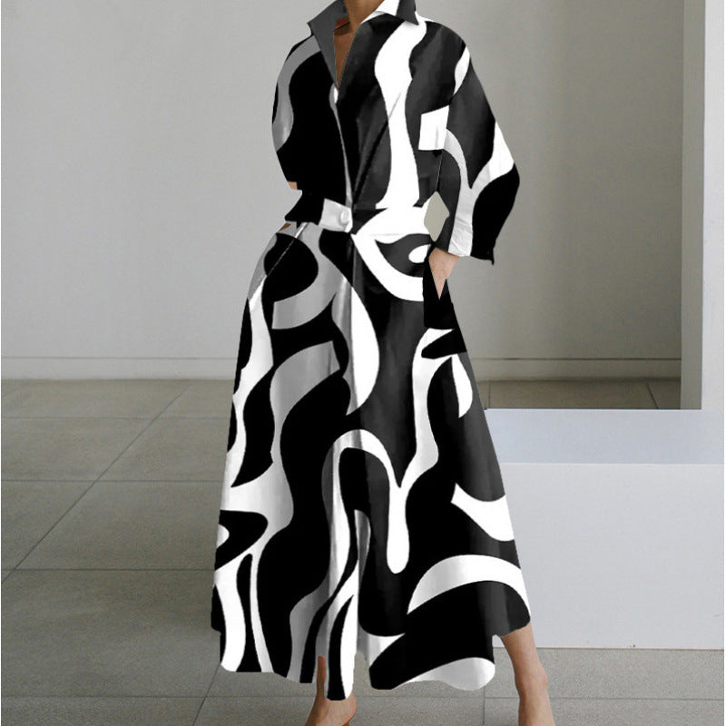 Distinctive Elegant Front Wrap Collared Dress For Women | Seralune