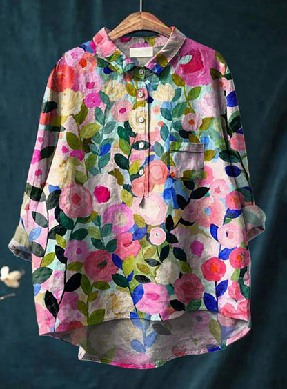 Milanese Vintage Floral Button Blouse For Women | Colette