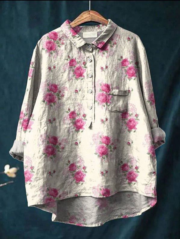 Milanese Vintage Floral Button Blouse For Women | Colette