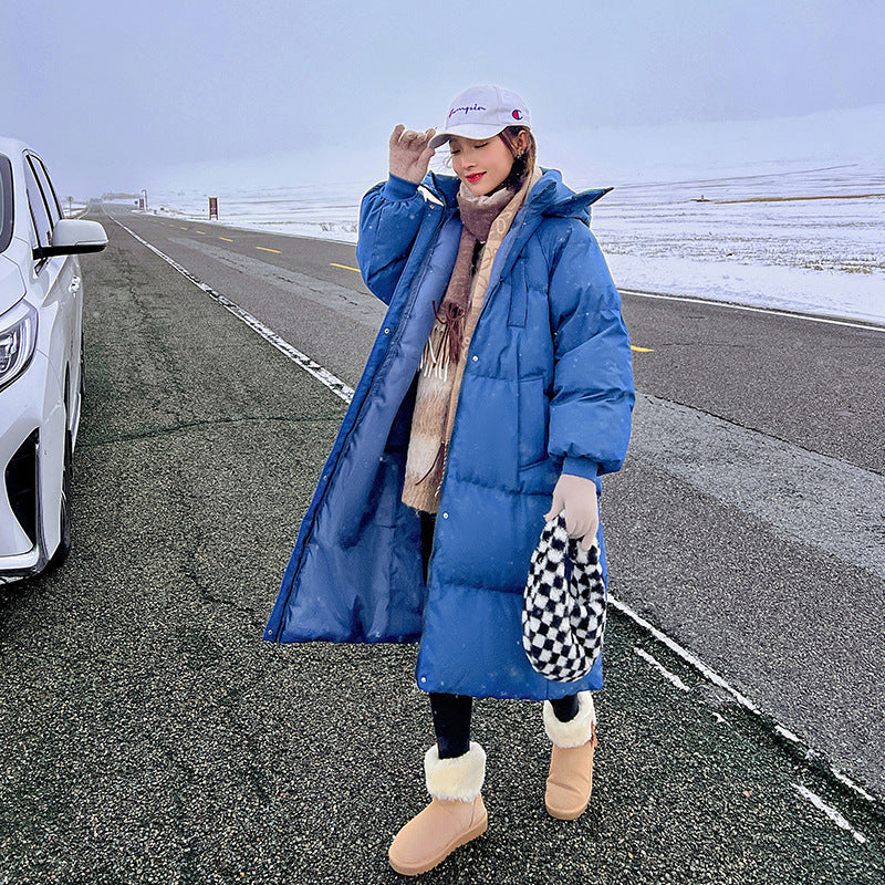 Stitched Comfortable Hooded Long Puffer Jacket For Women | Eloisa