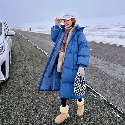 Stitched Comfortable Hooded Long Puffer Jacket For Women | Eloisa