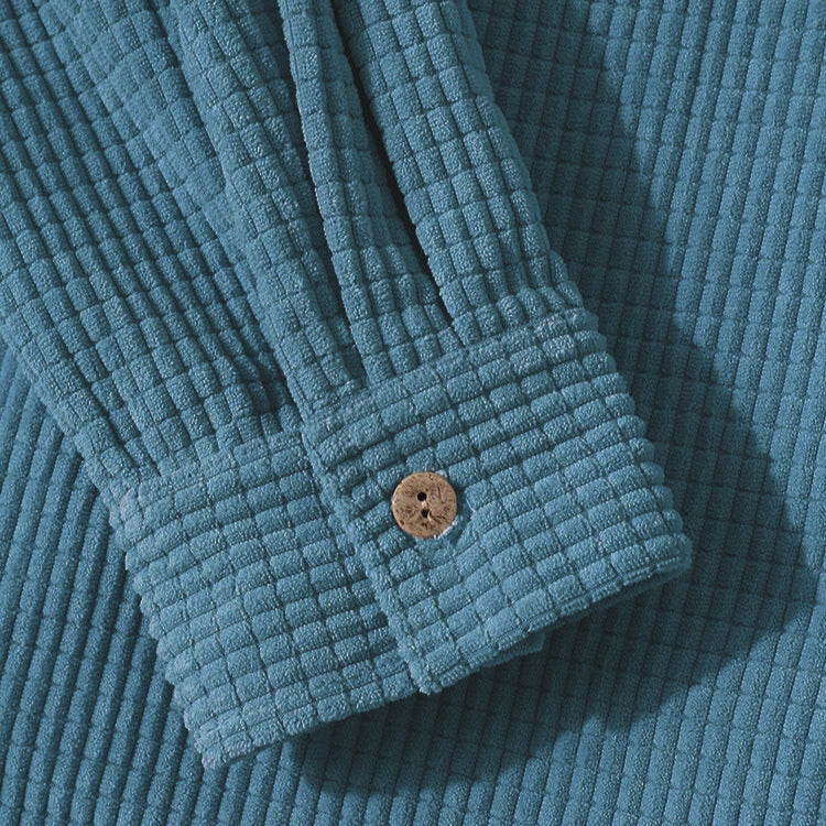 Comforting Textured Button Front Hooded Jacket For Men | Matteo