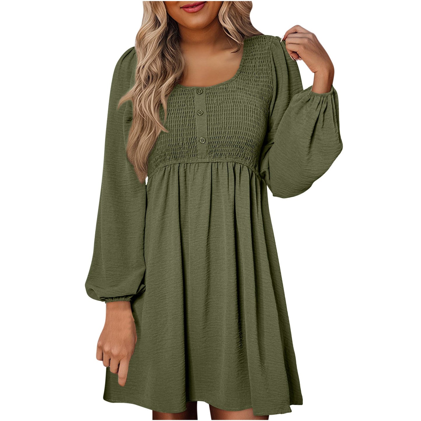 Boutique Casual Smocked Empire Waist A Line Dress For Women | Clarimelle