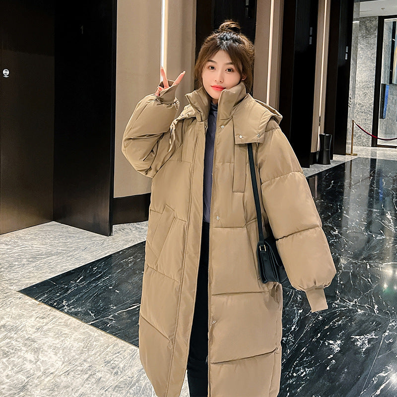 Stitched Comfortable Hooded Long Puffer Jacket For Women | Eloisa