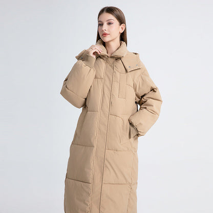 Meadow Elegant Hooded Long Puffer Coat For Women | Vivienne