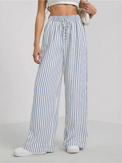 Tranquil Striped Relaxed Fit Trousers For Women | Avelisse