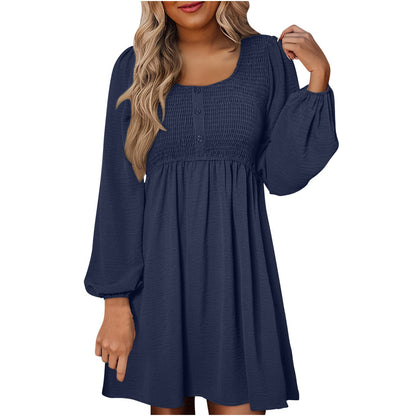 Boutique Casual Smocked Empire Waist A Line Dress For Women | Clarimelle