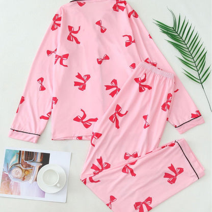Garden Elegant long sleeve top and pyjama set for women | Elara