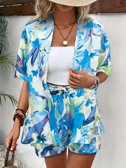 Serene Floral Top And Shorts Set For Women | Roselisse