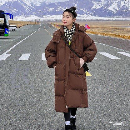 Stitched Comfortable Hooded Long Puffer Jacket For Women | Eloisa