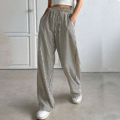 Tranquil Striped Relaxed Fit Trousers For Women | Avelisse