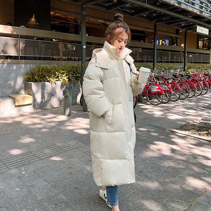 Stitched Comfortable Hooded Long Puffer Jacket For Women | Eloisa