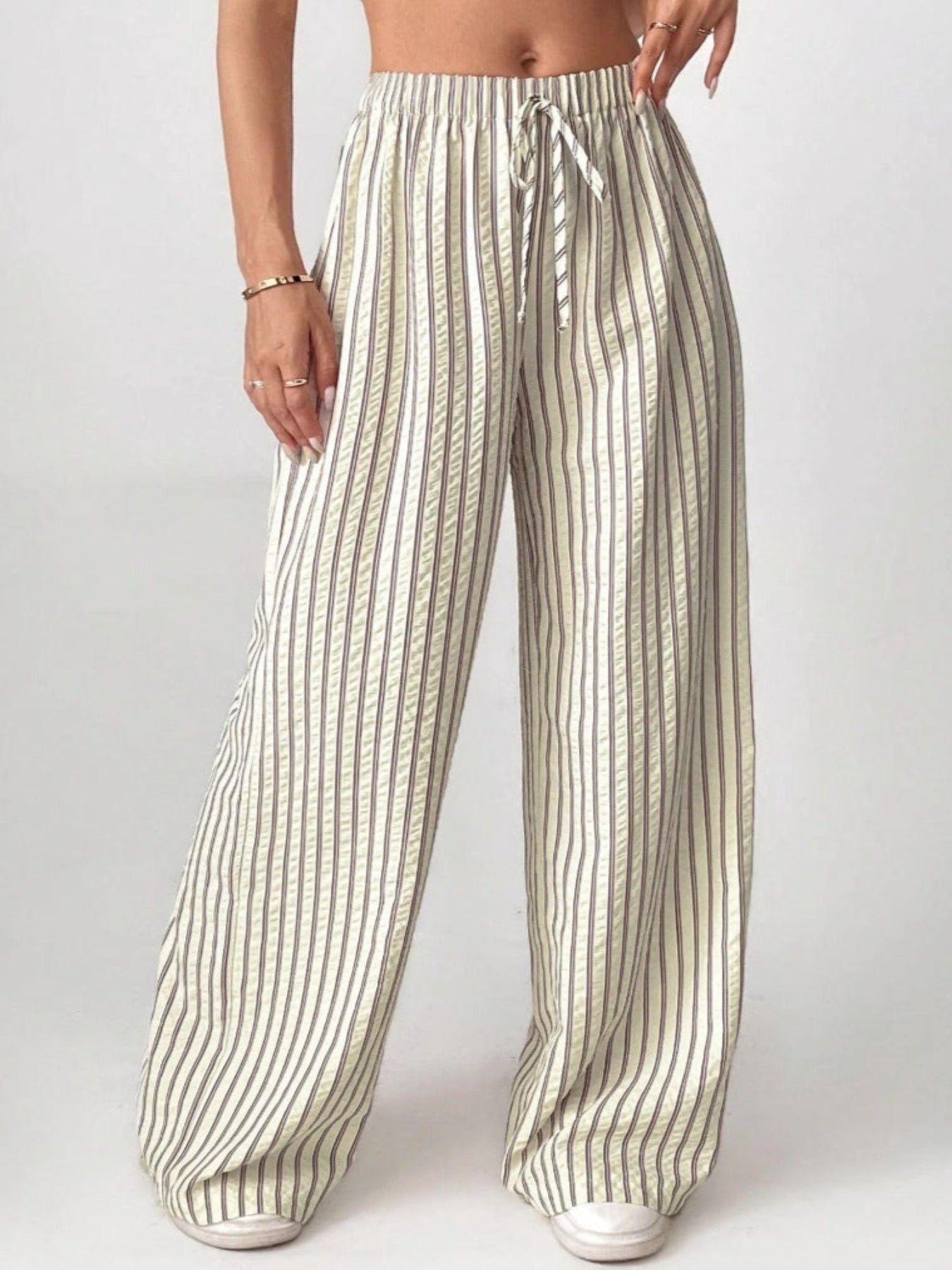 Tranquil Striped Relaxed Fit Trousers For Women | Avelisse