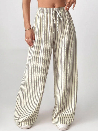 Tranquil Striped Relaxed Fit Trousers For Women | Avelisse