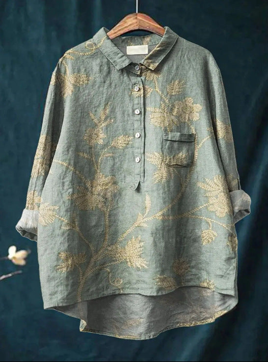 Milanese Vintage Floral Button Blouse For Women | Colette