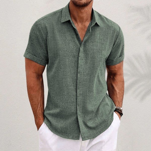 Thoughtful Classic Short-Sleeve Button Shirt For Men | Harrison