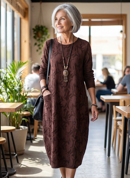 Harmonious Elegant winter dress with long sleeves for women | Dina