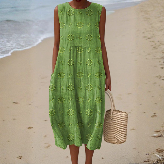 Devoted Sleeveless dress with side pockets for women | Camillea