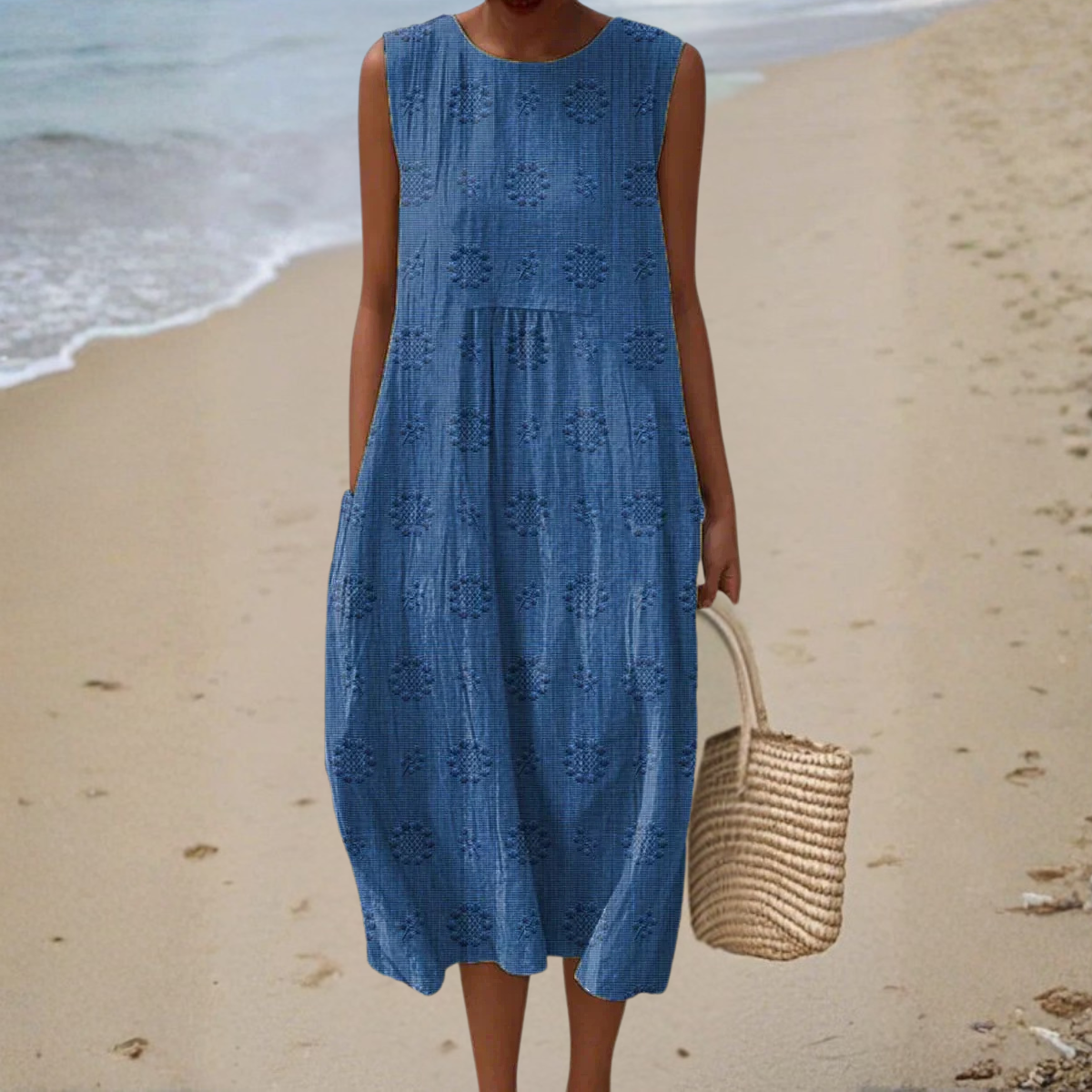 Devoted Sleeveless dress with side pockets for women | Camillea